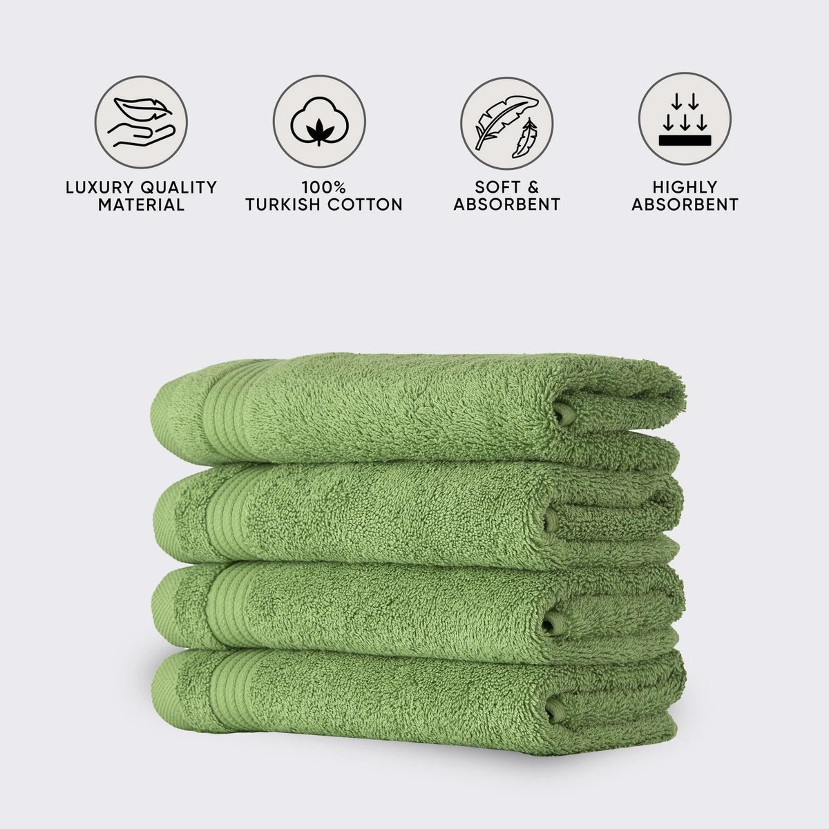 Premium Sage Green Cotton Bath Towels – Soft, Absorbent & Elegant